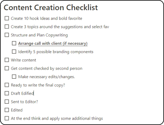Content Creation Checklist 1